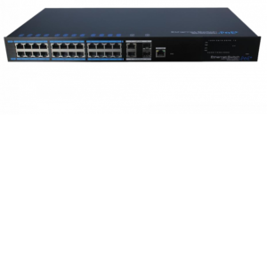 UTEPO UTP7224EPOEL2 - Switch PoE industrial para videovigilancia / 24 Puertos fe AF / AT / 390W Totales / 2 Puertos GE y fibra SFP UPLINK / Capa 2