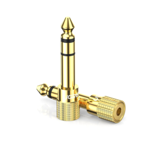 Adaptador (Convertidor) de Audio 3.5mm Hembra a 6.5mm Macho / Plug & Play / Superficie de Rosca Antideslizante / Calidad de sonido sin pérdidas