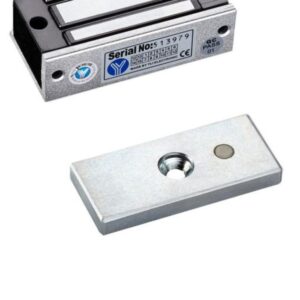 YLI YM60 - Cerradura Magnética para Control de Acceso / Fuerza de Sujeción 60 Kg o 120 Lb / 12 VDC / Para puertas de madera, vidrio y metálicas / Uso interior / Compatible con Soporte MBK70Z