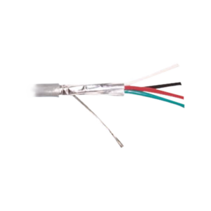 Caja de 305 metros de 4 conductores calibre 22, Blindado , CMR, color gris. Aplicaciones en sistemas de audio, alarmas y control de acceso.