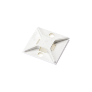 Sujetador Para Cable de 4 Vías, con Adhesivo, 25.4 x 25.4mm (1in x 1in), Color Blanco, 1 pieza