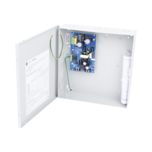 Fuente de 12 Vcc @ 4 A ó 24 Vcc @ 3A / 1 salida / Con capacidad de baterías de respaldo / Requieren baterías