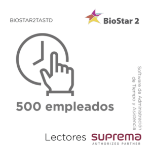 Software de Administración de Tiempo y Asistencia para 500 empleados, para Lectores SUPREMA