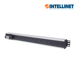 INTELLINET 713955- Barra PDU / 12 cont. / Gabinetes y Racks, / Vertical / Interruptor doble / Conta cortos circuitos