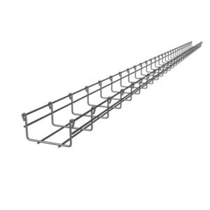 Charola tipo malla 54/100 mm, con acabado Electro Zinc, hasta 86 cables Cat6, tramo 3 m