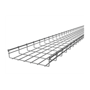 Charola tipo malla 54/300 mm, con acabado Electro Zinc, hasta 258 cables Cat6, tramo 3 m