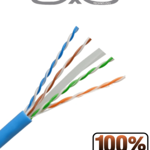 SAXXON OUTP6COP100B - Bobina de Cable UTP Cat6 100% Cobre/ 100 Metros/ Color Azul/ Uso Interior/ Soporta Pruebas de Rendimiento/ Cert ISO9001/ UL 444/ RoSH/ ANSI/ TIA/ EI