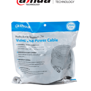 DAHUA DH-PFM942I-20-5 - Cable de 20 Metros Armado para Video y Energía/ Para Camaras Hasta 4k/ con Conectores BNC y de Energía/ Uso Exterior e Interior/ Cobre de Alta Pureza/ Soporta: AHD/CVI/TVI/CVBS/