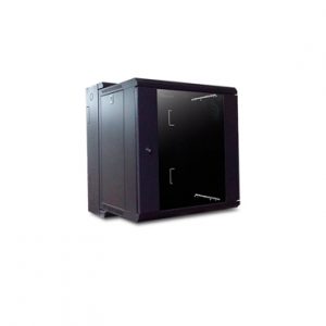 Cableado Estructurado Gabinete mural 12UR 19pulgadas Puerta vidrio Negro DERRANT GM6412UR