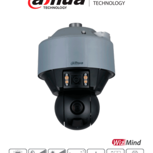 DAHUA DH-SDT5X405-4F-QA - Cámara PTZ Dual de 4 Megapixeles con Inteligencia Artificial/ Hunter/ Lente panorámico de 6mm/ Lente para Detalle de Zoom 10-50mm/ IR de 100 Mts/ Soporta Reconocimiento de Rostros/ Captura de Rostros/ #LoNuevo #ESM2023