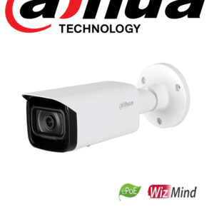 DAHUA IPC-HFW5241TN-SE-0360B - Cámara IP Bullet Resolución de 2 MP/ Lente 3.6 mm/ ∢ 106°/ IR 80 mts/ IA WizMind/ Detección Facial/ Protección Perimetral/ Conteo de Personas/ Starlight/ PoE/ WDR/ H.265+/ IP67/ IK10