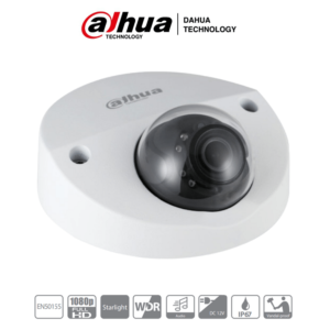 DAHUA HDBW2241F-M-A-28 - Camara Domo 1080p/ 2 Megapixeles/ Especial para DVR Movil/ Starlight/ Lente de 2.8mm/ IR 20 Mts/ Microfono Integrado/ WDR Real de 120 dB/ IP67/ IK10/