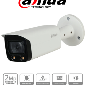 DAHUA IPC-HFW5241TN-AS-LED-0280B - Cámara IP Bullet Resolución de 2 MP/ Lente 2.8 mm/ ∢ 106°/ IR 50 mts/ IA WizMind/ Detección Facial/ Protección Perimetral/ Conteo de Personas/ Starlight/ PoE/ WDR/ H.265/ IP67/ E&S Alarma/ E&S Audio/
