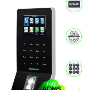 ZKTECO F22Mifare - Control de Acceso y Asistencia / 3000 Huellas / 5000 Tarjetas Mifare / Teclado Táctil / Sensor de Huella SILK ID / Conexión TCPIP / WiFi / ADMS Gratis / Compatible con Biotime PRO