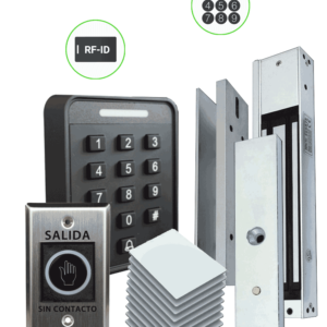 ZKTECO SA40 KIT - Control de acceso KIT - Kit de acceso autónomo solución para una puerta que incluye: 1 SA40 Control de Acceso / 1 Electroimán LM1802 300Lbs / 1 Botón de salida TLEB1 / 1 Sensor de puerta AS32 / 10 Tarjetas 125 Khz/