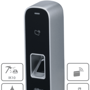 DAHUA ASI1202M-D- Control de Acceso Antivandálico para Exterior/ 3,000 Huellas/ 30,000 Tarjetas ID/ 150,000 Registros/ Metálico/ TCP/IP/ Protección IK10 e IP65/ E&S de Alarma/ RS-485 y Wiegand/ Soporta Lectora Adicional/