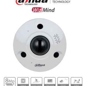DAHUA DH-IPC-EBW8842-AS - Cámara IP Fisheye de 8 MP/ 360 Grados/ SMART H.264 +/H.265+/ IR de 10 Metros/ Antivandálica/ E&S de Alarma/Ranura para Micro SD/Micrófono y altavoz incorporados/IP67/ IK10