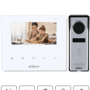 DAHUA KTA04 - Kit de Videoportero Analógico/ Pantalla de 4.3 Pulgadas/ Múltiples Sonidos de Timbre/ Botones Touch/ Frente de Calle de 1.3 Megapíxeles/ Apertura de Puerta/ IP66/ Indicador Led/ Botón de Salida y Detección de Estatus de Puerta/