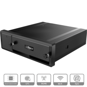 DAHUA MNVR4208-GFWI - NVR Movil de 8 Canales con Inteligencia Artificial/ 8 Puertos PoE/ Incluye GPS/ Wifi/ 4G/ Soporta 2 Discos Duros de 2.5 Pulgadas/ Soporta Reconocimiento Facial/ DSM (Monitoreo de Conductor)/ Reconocimiento de Placas (ANPR)/ #LoNuevo