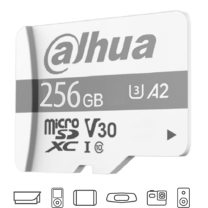 DAHUA TF-P100/256G - Dahua Memoria Micro SD de 256 GB UHS-I/ C10/U3/V30/A2/ Velocidad de Lectura 100 MB/s/ Velocidad de Escritura de 80 MB/s/ Especializada para Videovigilancia