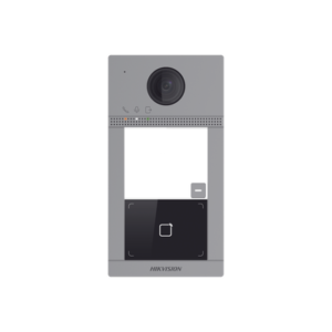 Videoportero IP PoE Estandar (IP65 + IK08) con Llamada y apertura desde APP Hik-Connect / Soporta 1 Departamento y hasta 6 Monitores / Apertura con tarjeta / Soporta 2 puertas