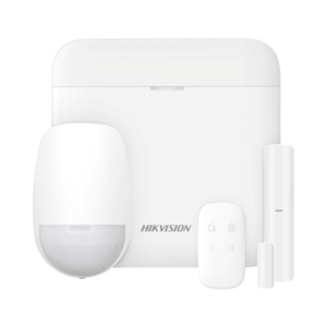 KIT de Alarma AX PRO con GSM (3G/4G) / Incluye: 1 Hub con bateria de respaldo / 1 Sensor PIR / 1 Contacto Magnético / 1 Control Remoto / Wi-Fi / Compatible con Hik-Connect P2P