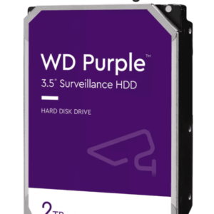 WESTERN WD22PURZ - Disco Duro de 2TB Purple/ Especial Para Videovigilancia/ Trabajo 24/7/ Interface: Sata 6 Gb/s/ Hasta 64 Cámaras/ Hasta 8 Bahías de Discos Duros/ 3 Años de Garantía/