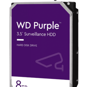 WESTERN WD84PURZ - Disco Duro de 8 TB Purple/ Especial para Videovigilancia/ Trabajo 24/7/ Interface: Sata 6 Gb/s/ Hasta 64 Cámaras/ Hasta 16 Bahías de Discos Duros/