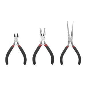 Juego de 3 Mini Pinzas de Corte de 5". Incluye: Pinza de Punta Redonda, Diagonal y Punta de Aguja.