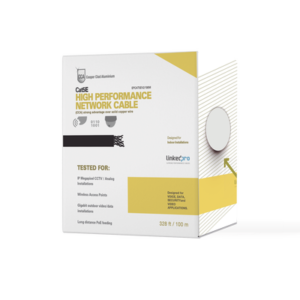 Bobina de cable de 100 m (328 ft) Cat5e, Aleación de Cobre y Aluminio (CCA), color Gris, Uso Interior.
