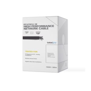 Bobina de 305 m (1000 ft) Cat5e, aleación de cobre y aluminio ( CCA ) color blanco, uso interior