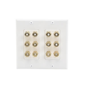 Placa de Pared | Postes de Unión Tipo Banana | Conexión para 6 Altavoces | Fácil Instalación | Conectores Chapados en Oro