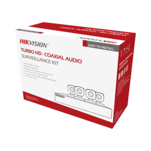 Camaras Hikvision Kit TurboHD 1080p / DVR 4 canales / 4 Cámaras Bala ColorVu / Fuente de Poder / Accesorios de Instalación