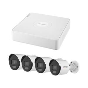 Hikvision KIT IP 1080p / NVR de 4 Canales / 4 Cámaras IP Bala ColorVu