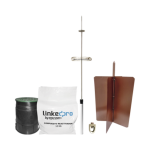 Kit pararrayo LinkedPro básico. Ideal para la protección de mástiles y postes.