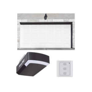 KIT COMPLETO Puerta GARAGE208SC / Cuadro Corto / Color blanco / Insulada / Incluye Motor FS1000SPEED / 1/2HP / Fuerte / Silencioso / Luz LED / Motor DC / Control Inalambrico ACCESSWS01.