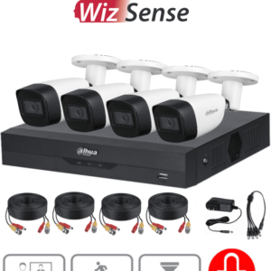 DAHUA KITXVR5104HS4KLI3+4HFW1500CMA- Kit de 4 Canales de 5 Mp con Audio/ DVR WizSense con Reconocimiento de Rostros/ H.265+/ 4 Camaras Metalicas/ 4 Ch + 4 IP o Hasta 8 Ch IP/ 4 Ch SMD Plus/ Busqueda de Humanos y Vehiculos/ Accesorios Incluidos/ #PromoMayo