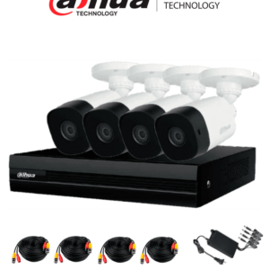 DAHUA KITXVR1B08-I-2MP4CP - Kit de 8 Canales 2 Megapixeles/ con 4 Camaras/ DVR Cooper-I WizSense/ Con IA/ H.265+/ 4 Camaras B1A21 1080p/ 8 Canales + 2 IP o Hasta 10 Canales IP/ 4 Ch SMD Plus/ Busqueda de Humanos y Vehiculos/ Accesorios Incluidos/