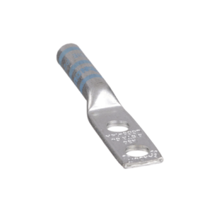 Terminal de Compresión de Barril Largo, de Dos Orificios de 1/4, para Cable 6 AWG, Espacios Entre Orificios de 0.63in