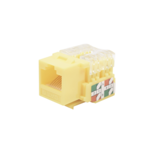Módulo Jack Keystone Cat6 con terminación 110 (Punchdown) para faceplate - Color Amarillo