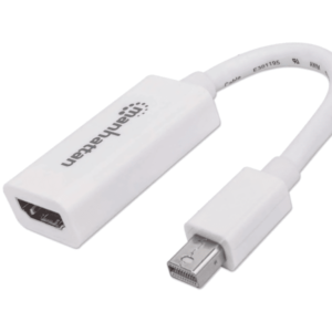 MANHATTAN 322461 - Adaptador Pasivo de Mini DisplayPort a HDMI/ Mini DisplayPort Macho a HDMI Hembra/ Soporta Una Resolución de 1080p@60Hz/ Soporta Audio sin Compresión/