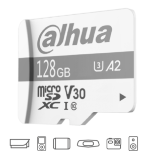 DAHUA TF-P100/128 GB - Dahua Memoria Micro SD de 128 GB UHS-I/ C10/U3/V30/A2/ Velocidad de Lectura 100 MB/s/ Velocidad de Escritura de 60 MB/s/ Especializada para Videovigilancia/