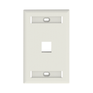 Placa de Pared Vertical, Salida Para 1 Puerto Keystone, Con Espacios Para Etiquetas, Color Blanco Mate