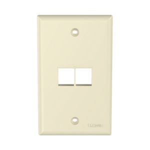 Placa de Pared Vertical, Salida Para 2 Puertos Keystone, Color Marfil