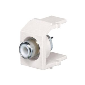 Conector RCA Tipo Keystone, con RCA para Soldar Color Blanco y Módulo Blanco