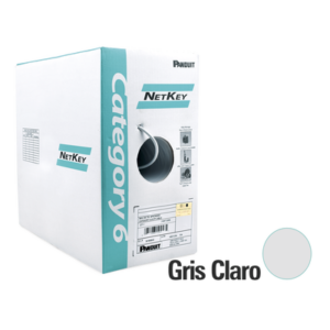 Bobina de Cable UTP de 305 m. de Cobre, NetKey, Gris Claro, Categoría 6 (24 AWG), 1000Mbps, Riser (CMR), de 4 pares