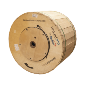 Carrete de 4 km de Fibra Óptica Aérea Mini Figura 8, G.652D, Monomodo de 6 Hilos, Exterior, Span 80, Loose Tube