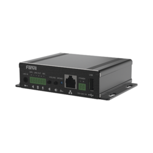 Gateway para Voceo IP/SIP, Entrada de audio (3.5mm), salida de amplificador integrado de hasta 30W, puerto USB (reproducción de MP3),