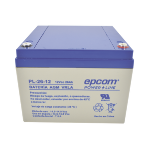 Batería de Respaldo para equipo electrónico / UL / 12V @ 26 Ah / Tecnología AGM-VRLA / Uso en: Alarmas de intrusión / Incendio / Control de acceso / Video Vigilancia / Terminales tipo M5 ( HEX ).