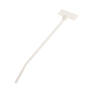 Cincho de Identificación Tipo Bandera, 109 mm de Largo, Área de Marcado de 7.9 x 19.1 mm, Nylon 6.6, Color Natural, Bolsa de 100pz